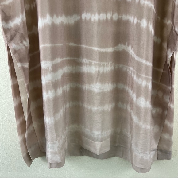 J. Jill Silk Blend Tie Dye Print Side Slit Lightweight Oversized Tunic - Picture 5 of 16